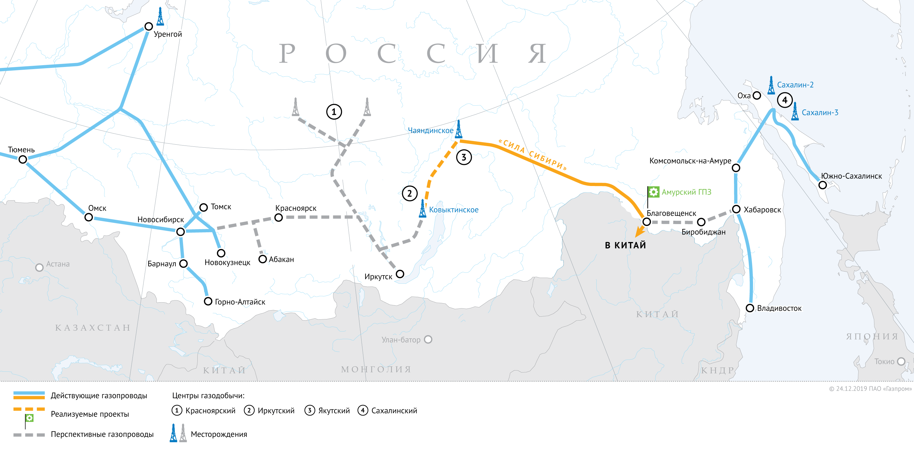 Развитие газотранспортной системы для экспорта топлива в КНР позволит  расширить газификацию Дальнего Востока и Сибири. 21 марта «Газпром»  официально объявил о начале соединения газопроводов «Сила Сибири» и Сахалин  — Хабаровск — Владивосток.