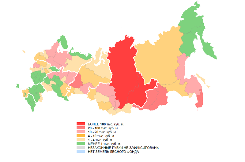 Карта вырубки лесов в россии